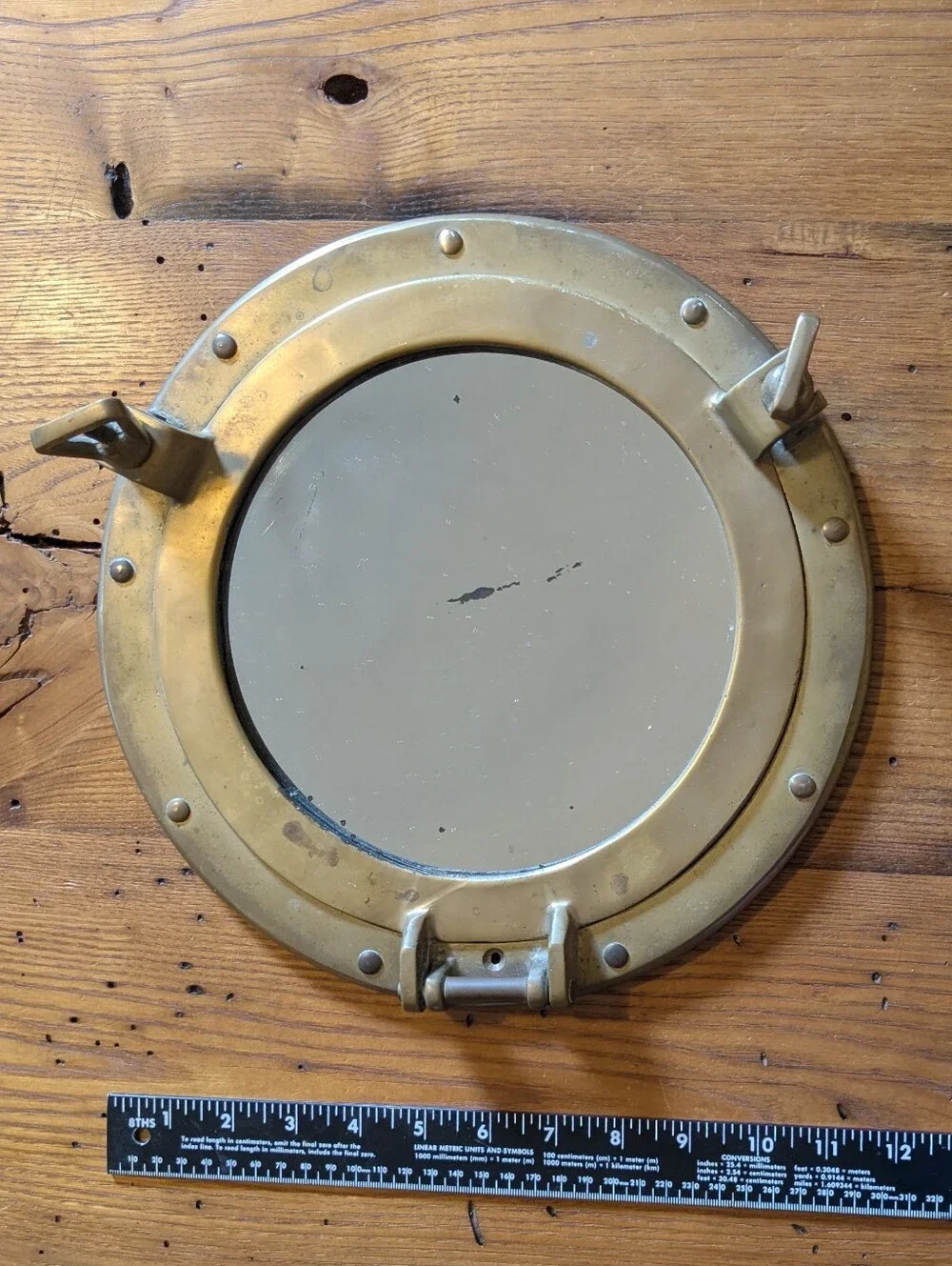 Vintage Brass Nautical Porthole Mirror Maritime Wall Decor 11.5